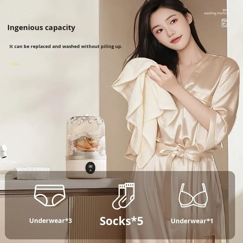 Rechargeable Portable Mini Washing Machine – Perfect for Underwear & Travel