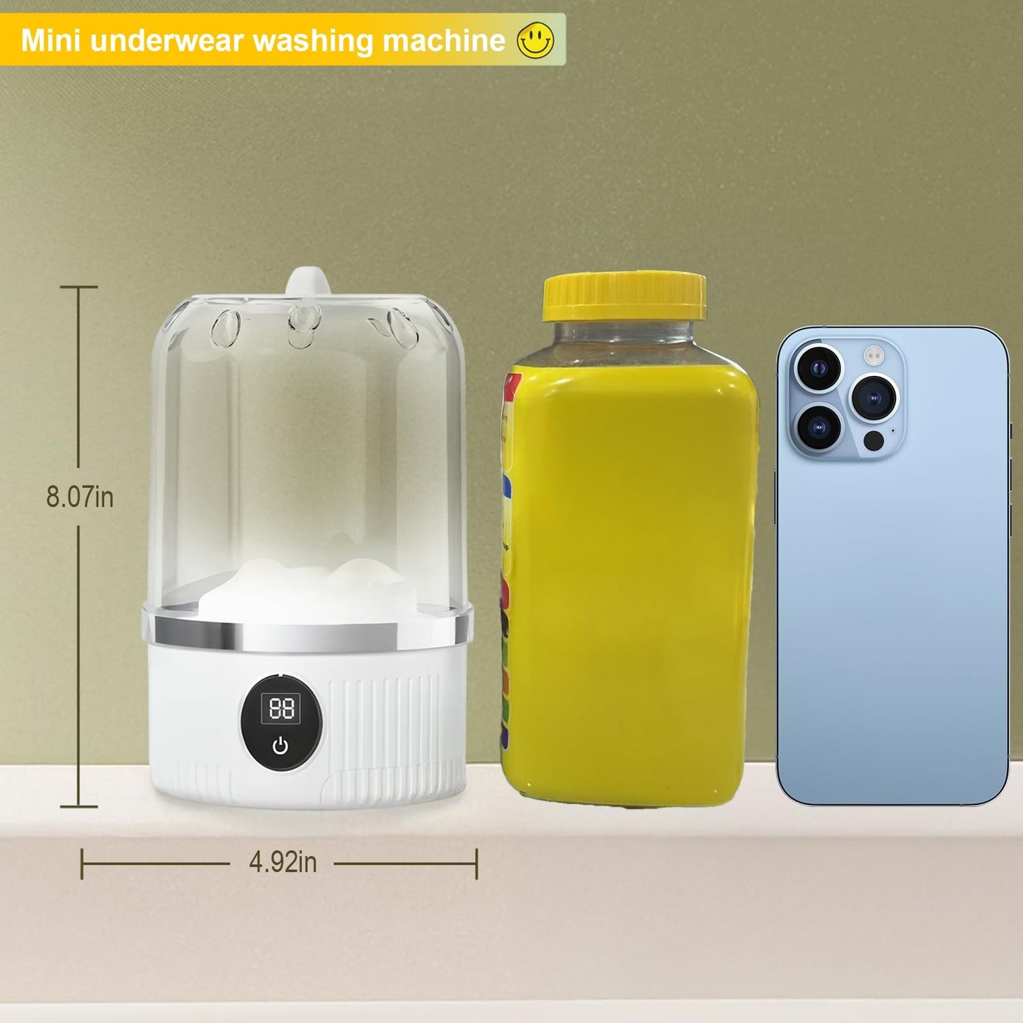 Rechargeable Portable Mini Washing Machine – Perfect for Underwear & Travel